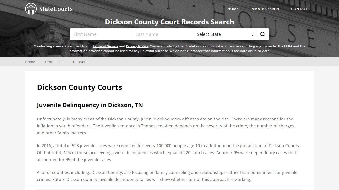 Dickson County, TN Courts - Records & Cases - StateCourts